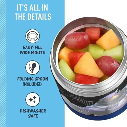THERMOS - Pote de alimentos com isolamento a vácuo de aço inoxidável com colher, 10 oz, Lightyear