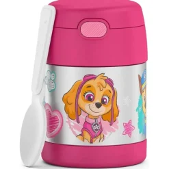 THERMOS - Pote de comida com isolamento a vácuo de aço inoxidável com colher, 10 oz, Paw Patrol Girl