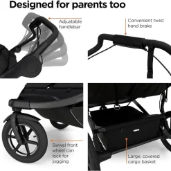 Thule - Urban Glide 3 Double Child All-Terrain Stroller, Black