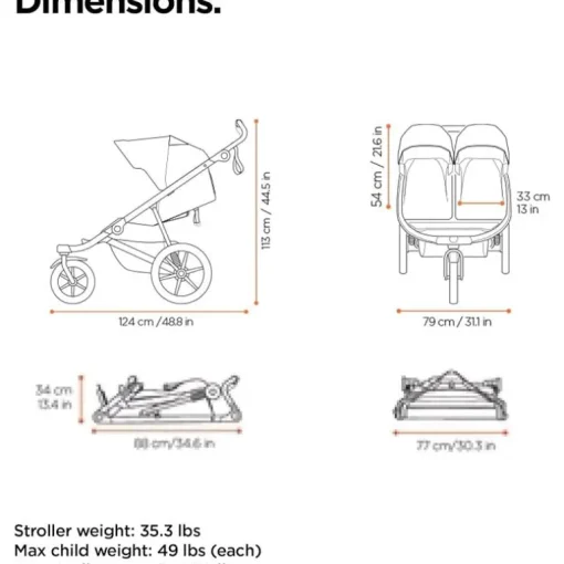 Thule - Urban Glide 3 Double Child All-Terrain Stroller, Black
