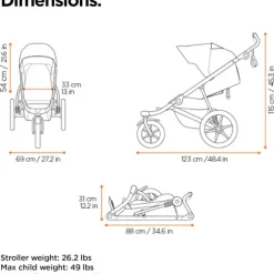 Thule - Urban Glide 3 Single Child All-Terrain Stroller, Blue