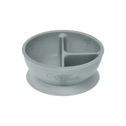 Tigela de Aprendizagem de Silicone de Brotos Verdes, Cinza