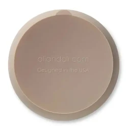 Tigela de sucção e colher Ali + Oli (Taupe) Borda ondulada