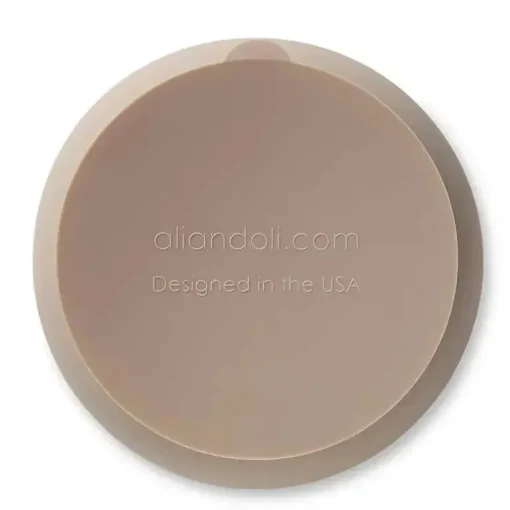 Tigela de sucção e colher Ali + Oli (Taupe) Borda ondulada