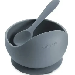 Tigela e colher de sucção Ali + Oli (ferro)