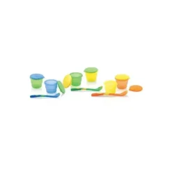 Tigelas de armazenamento Nuby 4Pk com tampa e colher - as cores podem variar