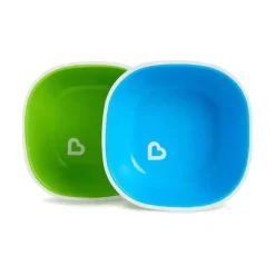 Tigelas Munchkin Splash para crianças, azul/verde