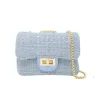 Tiny Treats - Bolsa Clássica Grande de Tweed, Azul