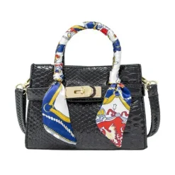 Tiny Treats - Bolsa Lenço de Crocodilo, Preta