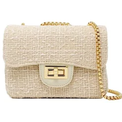 Tiny Treats - Classic Large Tweed Handbag, Cream