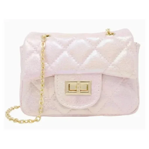 Tiny Treats - Classic Quilted Shiny Mini Bag, Pearl