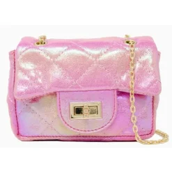 Tiny Treats - Classic Quilted Shiny Mini Bag, Pink