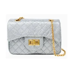 Tiny Treats - Classic Quilted Sparkle Mini Bag, Silver