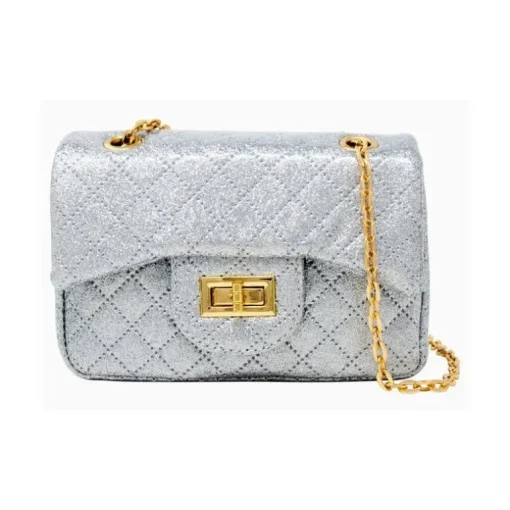 Tiny Treats - Classic Quilted Sparkle Mini Bag, Silver
