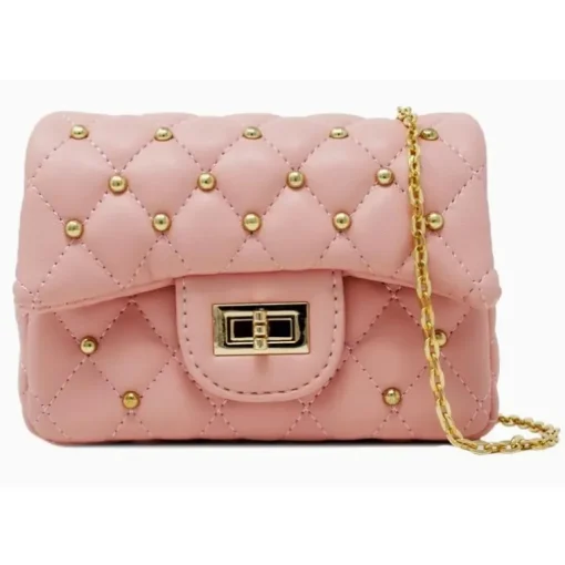 Tiny Treats - Classic Quilted Stud Mini Bag, Pink