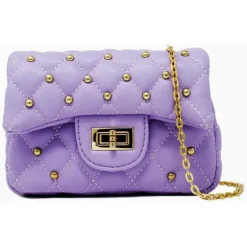 Tiny Treats - Classic Quilted Stud Mini Bag, Purple