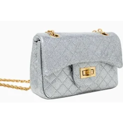 Tiny Treats - Classic Quilted Sparkle Mini Bag, Silver