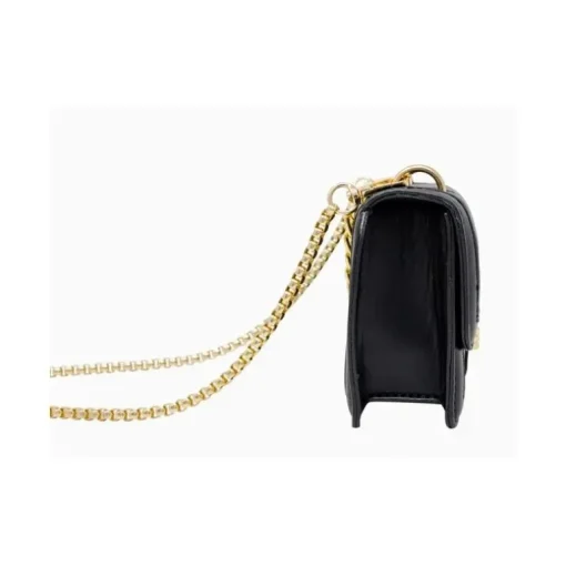 Tiny Treats - Classic Quilted Large Flap Handbag, Black