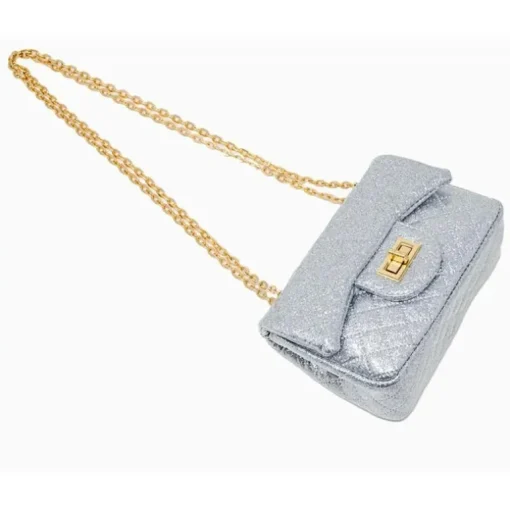 Tiny Treats - Classic Quilted Sparkle Mini Bag, Silver
