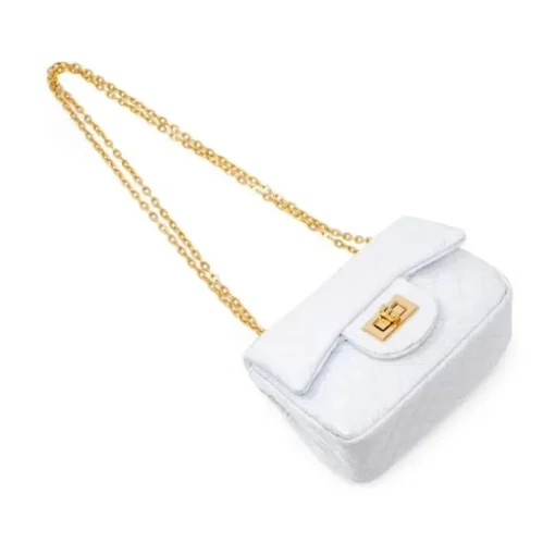 Tiny Treats - Classic Quilted Flower Pearl Handbag Gold
