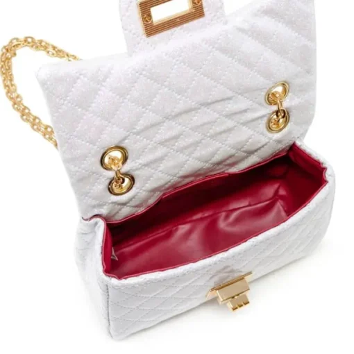 Tiny Treats - Classic Quilted Flower Pearl Handbag Gold