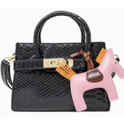 Tiny Treats - Crocodile Pony Handbag, Black