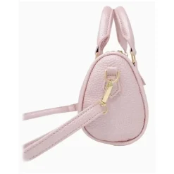 Tiny Treats - Leather Striped Duffle Handbag | White