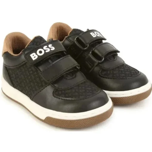 Tênis Hugo Boss Baby - Meninos Preto Tan Velcro