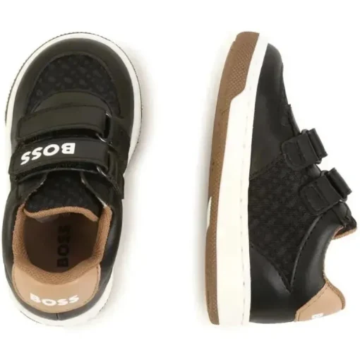 Tênis Hugo Boss Baby - Meninos Preto Tan Velcro