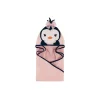 Toalha com capuz de rosto de animal de bebê Hudson, pinguim feminino