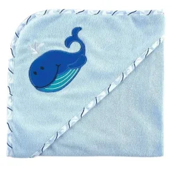 Toalha com capuz Luvable Friends, baleia azul