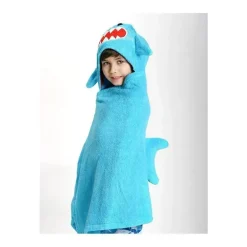 Toalha com capuz Zoocchini Sherman, o tubarão, azul