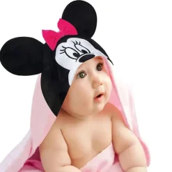 Toalha de banho para bebê com capuz Lambs &amp; Ivy, Minnie Mouse