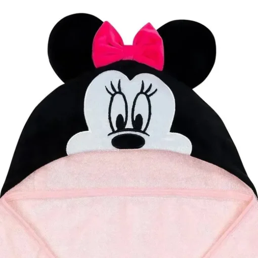 Toalha de banho para bebê com capuz Lambs &amp; Ivy, Minnie Mouse