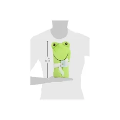 Toalha de bebê felpuda com capuz Luvable Friends com rosto de animal, sapo