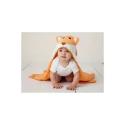 Toalha de bebê felpuda com capuz Luvable Friends com rosto de animal, sapo
