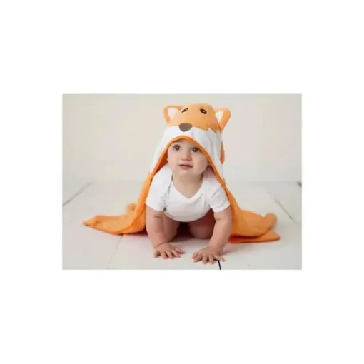 Toalha de bebê felpuda com capuz Luvable Friends com rosto de animal, sapo