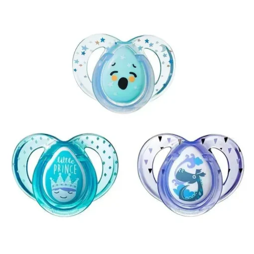 Tommee Tippee - 3Pk mais perto da natureza Dia e noite Chupetas que brilham no escuro 6-18M - As cores podem variar