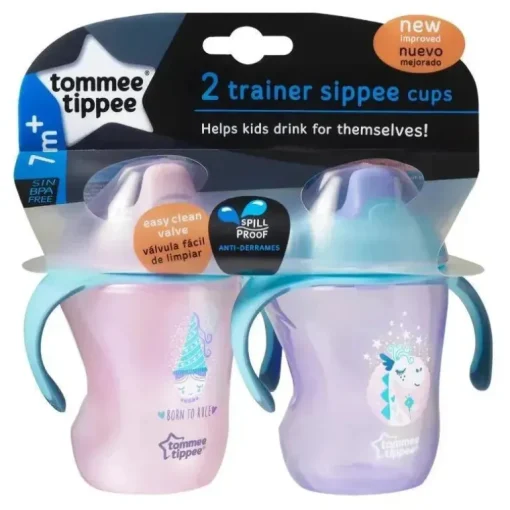 Tommee Tippee 2-Pack Infant Trainer Sippee Cup 7M+ 8Oz - As Cores Podem Variar