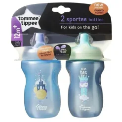 Tommee Tippee 2-Pack 10oz Garrafa Sportee Infantil 12+ Meses - As Cores Podem Variar
