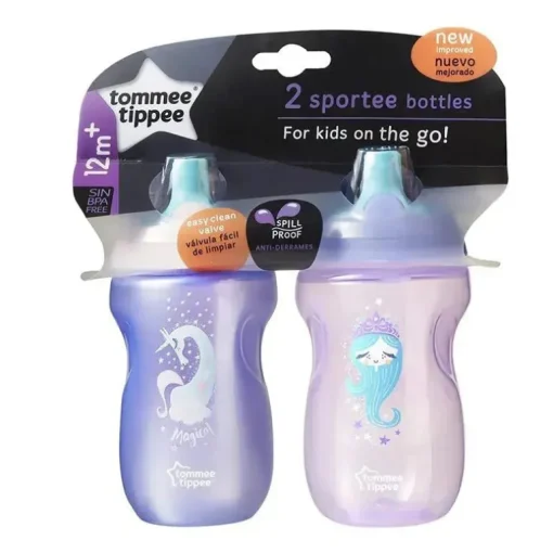 Tommee Tippee 2-Pack 10oz Garrafa Sportee Infantil 12+ Meses - As Cores Podem Variar
