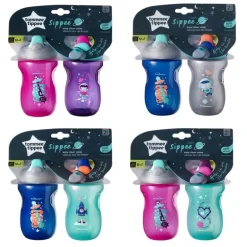 Tommee Tippee Sippee Cup 2-Pack 10 oz, cores/temas podem variar