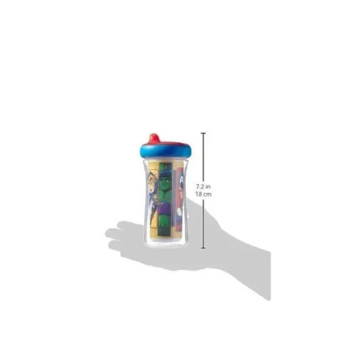 Tomy - 2 copos isolados com canudinho 9 onças, Marvel