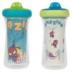 Tomy - 2 unidades de copo de canudinho isolado Marvel 9 oz