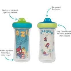 Tomy - 2 unidades de copo de canudinho isolado Marvel 9 oz