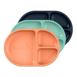 Tomy - Boon Chow Conjunto de pratos de silicone, 3 unidades, menta