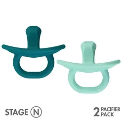 Tomy - chupeta Boon Jewl, pacote com 2, azul - estágio 3