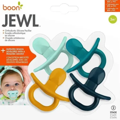 Tomy - Chupeta Boon 4Pk Blue Jewl Estágio 2, 3M