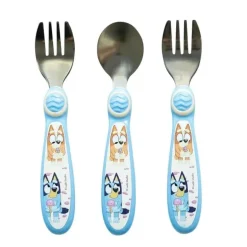Tomy - Conjunto de garfos e colheres Bluey para crianças pequenas