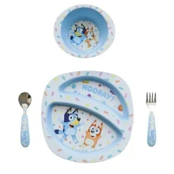 Tomy - Garrafa de água infantil Bluey Sip &amp; See do primeiro ano, conjunto de louças